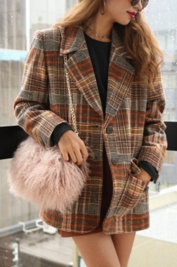 Yves Saint Laurent / check wool jacket