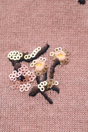 vintage】miu miu / embroidery flower pattern spangle knit