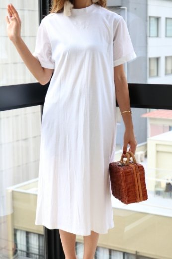 vintage Christian Dior / mesh sleeve  logo embroidery white dress