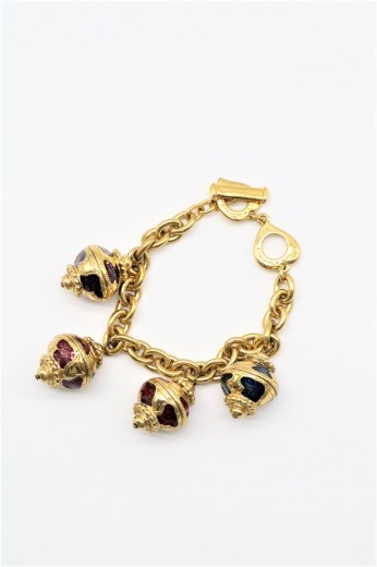 vintageYves Saint Laurent / antique orb motif gold bracelet