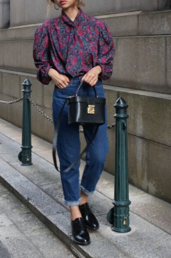 vintagescarf motif collar paisley pattern blouse