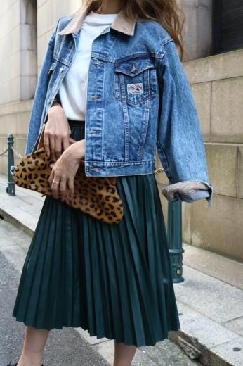 vintagecorduroy collar denim jacket