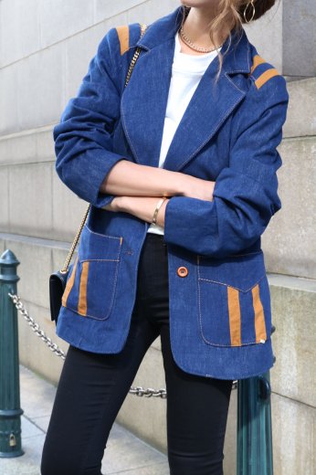 vintagenotched lapel collar design stitch jacket