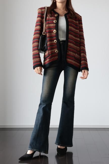 イヴサンローラン　カジュアルスーツ　毛100% 金ボタン　ヴィンテージ　9 M Yves Saint Laurent - イヴサンローラン 三陽商会 日本製