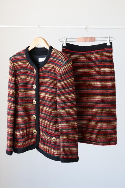 【極美品】90s Yves Saint Laurent ニットロングコート 金釦 極美品】90s Yves Saint Laurent ニットロングコート 金釦