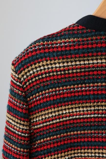 vintage】Yves Saint Laurent / gold retro button collarless