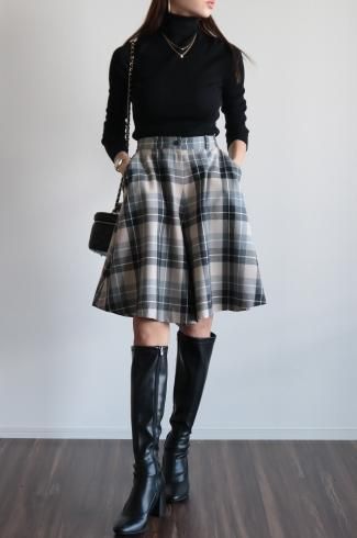 vintageChristian Dior / check pattern culottes skirt 