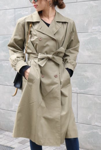 vintageYves Saint Laurent /  trench coat (belt ribbon set) / olive