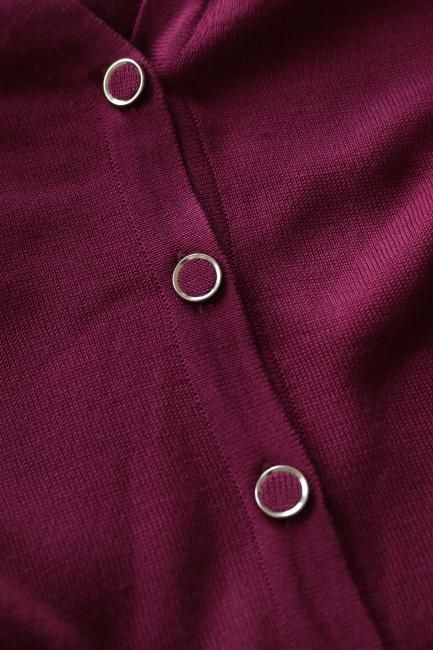 vintage】Christian Dior / lace cuffs V neck silk cardigan