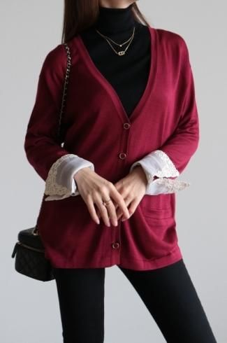 全国送料無料の通販 round neck gray / up set skirt trapezoid & cardigan wool カーディガン