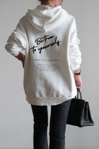 original embroidery hoodie / white