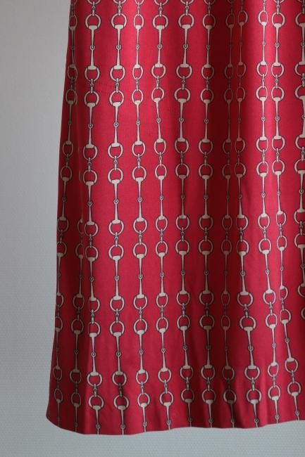 vintage】CELINE / 80's chain motif silk dress - Madder vintage