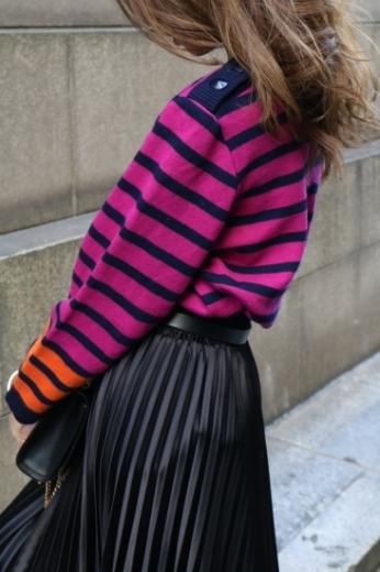 vintageYves Saint Laurent / cashmere mix stripe pattern knit tops