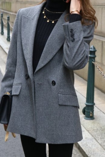 vintageYves Saint Laurent / peaked lapel collar wool jacket