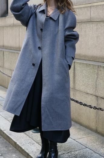 vintageChristian Dior / angora mix balmacaan coat / gray