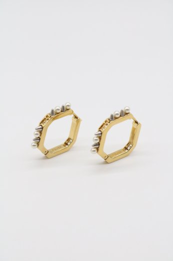 vintageFENDI / geometric pierced earrings
