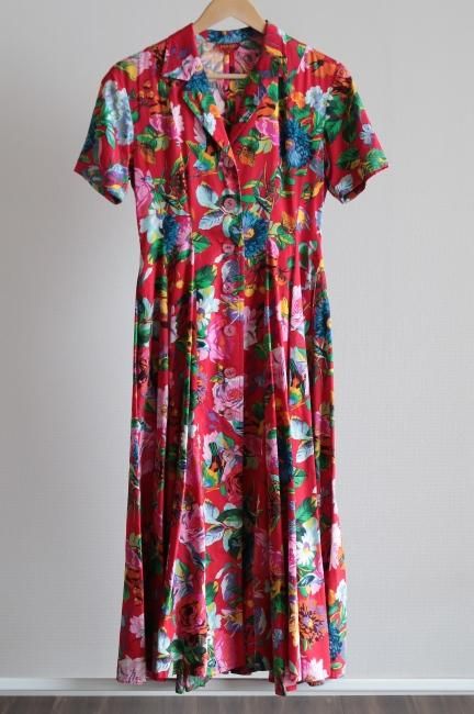 vintage】KENZO / open collar floral button down long shirt