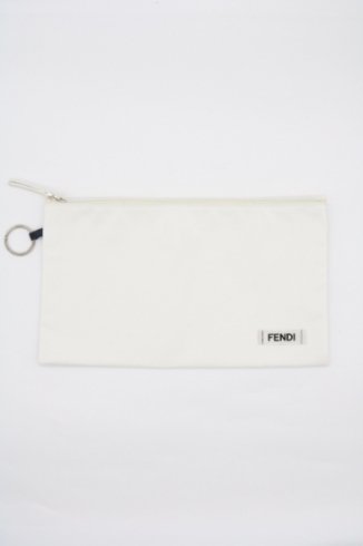 vintageFENDI / logo key ring nylon clutch bag