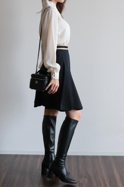 vintage】Yves Saint Laurent / bicolor flare wrap skirt - Madder
