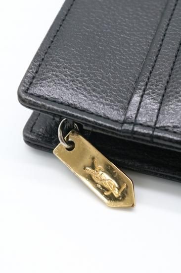 vintage】Yves Saint Laurent / YSL logo leather clutch bag - Madder