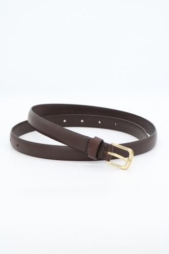 fake leather plain belt / dark brown