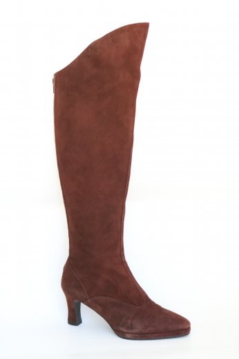 【vintage】Yves Saint Laurent / almond toe suede long heel boots
