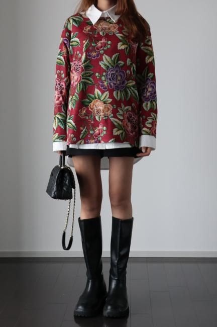 vintage】KENZO / boat neck floral tops - Madder vintage