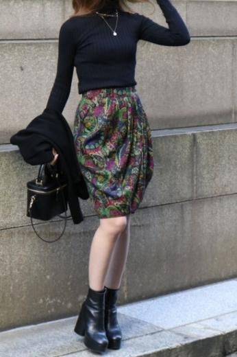 vintageYves Saint Laurent / paisley wool wrap skirt