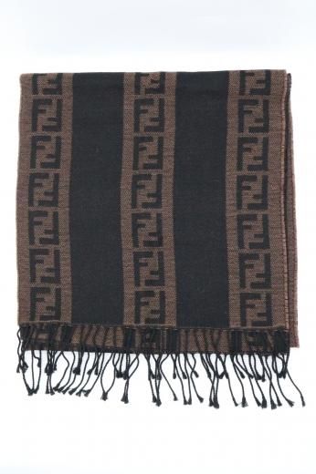 vintageFENDI / FF zucca fringe stole muffler