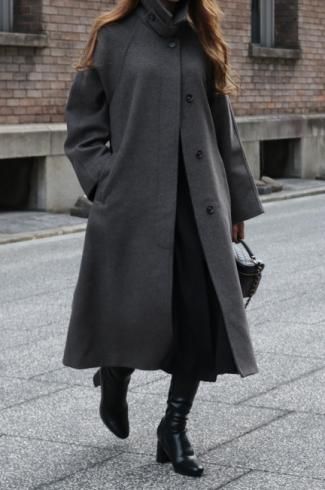 <img class='new_mark_img1' src='https://img.shop-pro.jp/img/new/icons56.gif' style='border:none;display:inline;margin:0px;padding:0px;width:auto;' />convertible soutien collar wool coat / charcoal brown