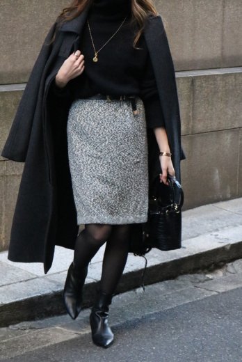 【vintage】Yves Saint Laurent / melange wool knit skirt　