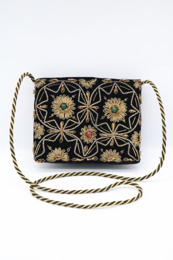【vintage】bijou & slit embroidery mini bag
