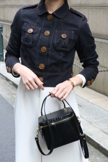 【vintage】Viviann Westwood / round collar stitch design cotton short jacket