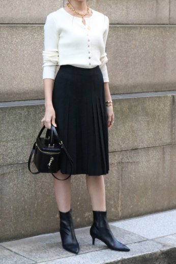 vintageChristian Dior / plain pleats skirt