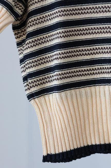 vintage】FENDI / U neck compact summer knit tops - Madder