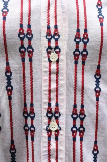 vintage】CELINE / rope chain patterned pure cotton blouse vintage】CELINE / rope chain patterned pure cotton blouse