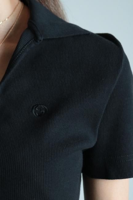 vintage】GUCCI / 90's GG interlocking embroidery rib skipper