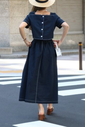 <img class='new_mark_img1' src='https://img.shop-pro.jp/img/new/icons57.gif' style='border:none;display:inline;margin:0px;padding:0px;width:auto;' />2way open linen mix flare dress / navy
