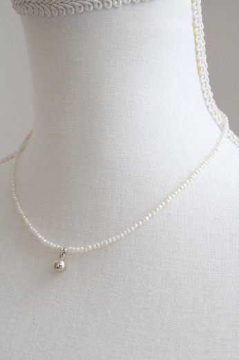 minimal freshwater pearl necklace / silver.925