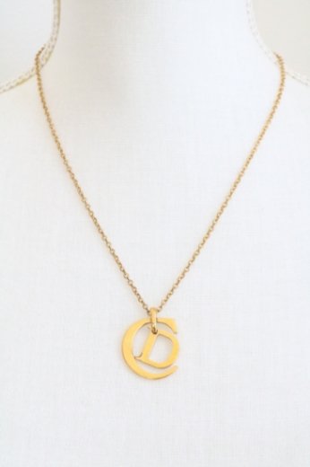 【vintage】Christian Dior / CD logo swing top chain necklace
