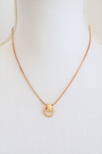 【vintage】Christian Dior / rope motif ring top chain necklace