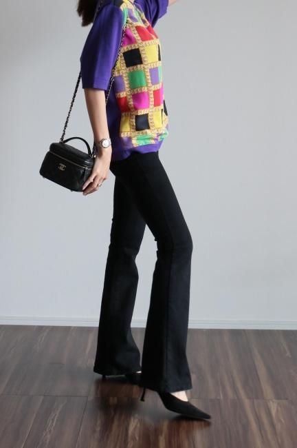 vintage】CELINE / Macadam button chain motif multi color