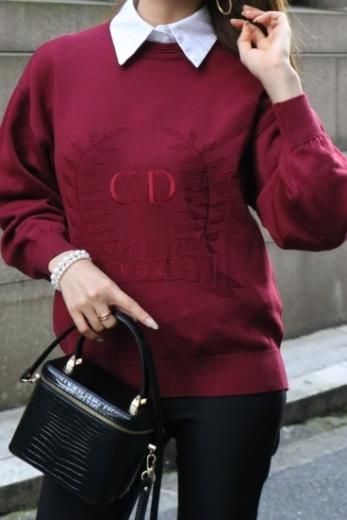 vintageChristian Dior / CD embroidery & laurel pull over knit tops