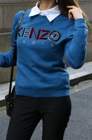 USEDKENZO / logo & eye embroidery sweatshirt