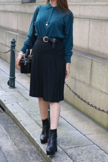 vintageChristian Dior / front pleats skirt