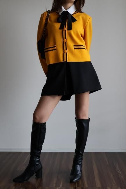 vintage】Yves Saint Laurent / 90's round neck black line retro