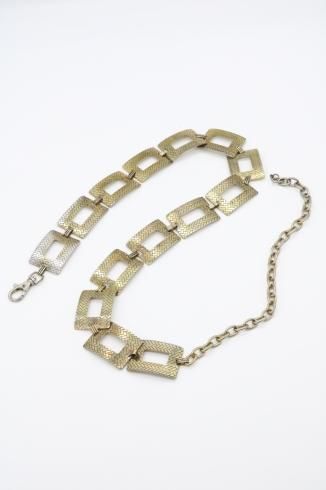 vintage80's square chain brass belt