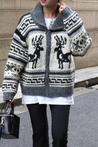 【vintage】80's pull over cowichan sweater