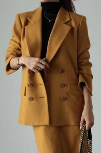 vintageChristian Dior / belied lapel collar double breasted jacket  straight skirt set up