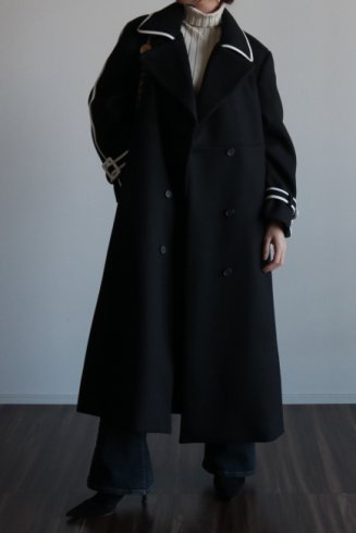 <img class='new_mark_img1' src='https://img.shop-pro.jp/img/new/icons14.gif' style='border:none;display:inline;margin:0px;padding:0px;width:auto;' />convertible collar fake leather piping wool coat / black